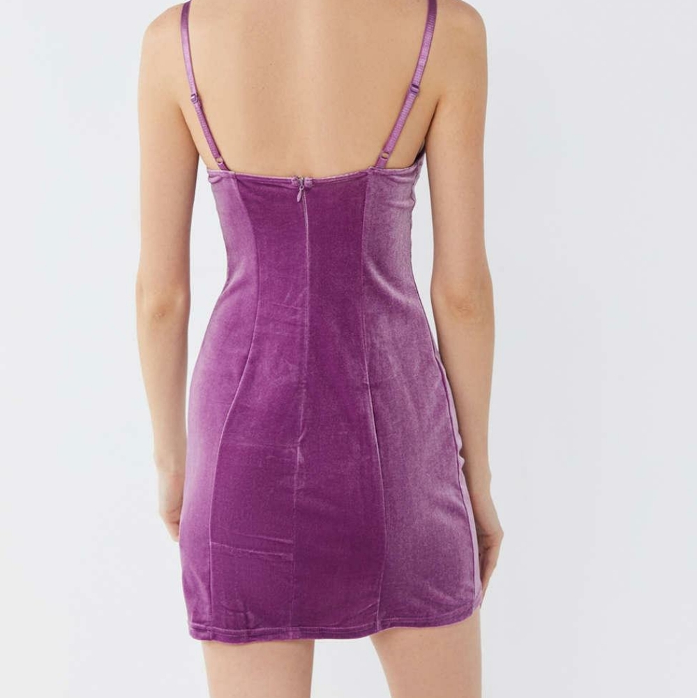Urban Outfitters Purple Velvet Mini Dress - Picture 4 of 6